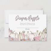 カボチャ女の子ピンク赤ちゃんシャワーおむつラッフルカード 招待状 (正面)