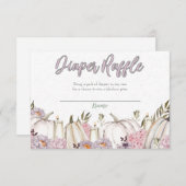 カボチャ女の子ピンク赤ちゃんシャワーおむつラッフルカード 招待状 (正面/裏面)