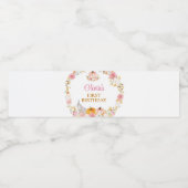 カボチャ女の子ファースト誕生日ウォーターボトルラベル ペットボトルラベル (シングルラベル)