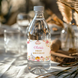 カボチャ女の子ファースト誕生日ウォーターボトルラベル ペットボトルラベル