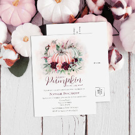 カボチャ女の子ベビーシャワー インビテーションポストカード