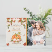 カボチャ妊娠の発表の秋の秋のベビー 案内状 (スタンド正面)