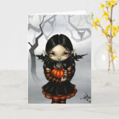 "カボチャ妖精"の挨拶状 カード (黄色い花)