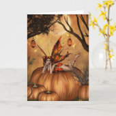 カボチャ妖精 カード (黄色い花)