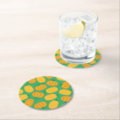 カボチャ子供の誕生日パーティー ラウンドペーパーコースター (インサイチュ)