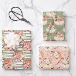 カボチャ子供の誕生日ベビーガールシャワーギフトの好意 ラッピングペーパーシート