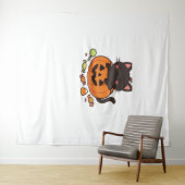 カボチャ子猫パレードエッセンシャルTシャツ タペストリー (インサイチュ(横))