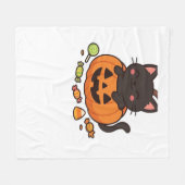 カボチャ子猫パレードエッセンシャルTシャツ フリースブランケット (正面(横))