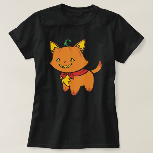 カボチャ子猫Tシャツ Tシャツ (デザイン正面)