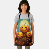 カボチャ家族かわいいハロウィーンのカボチャのちょうちんハロウィーン エプロン (インサイチュ)