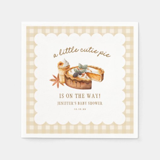 カボチャ小さなかわいこちゃんパイは途中の赤ちゃんシャワー スタンダードカクテルナプキン (正面)