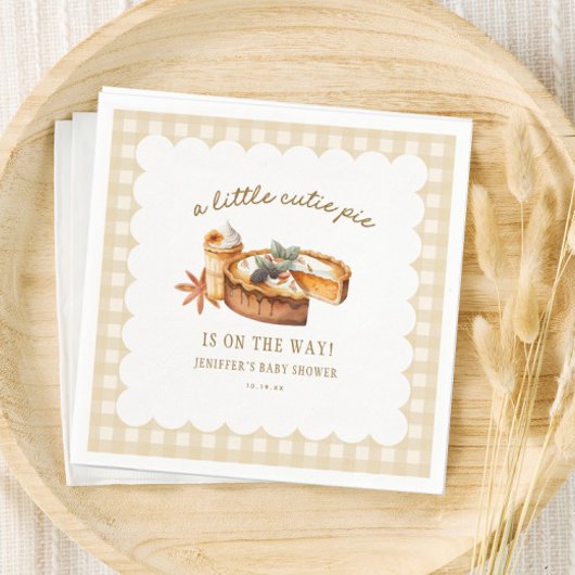 カボチャ小さなかわいこちゃんパイは途中の赤ちゃんシャワー スタンダードカクテルナプキン