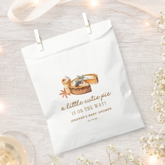 カボチャ小さなかわいこちゃんパイは途中の赤ちゃんシャワー フェイバーバッグ (クリップ留めされた状態)