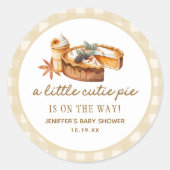 カボチャ小さなかわいこちゃんパイは途中の赤ちゃんシャワー ラウンドシール (正面)