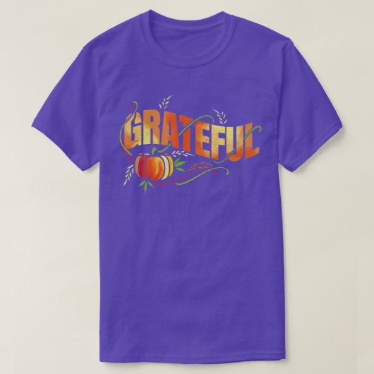 カボチャ小麦の耳に感謝の感謝祭 Tシャツ (デザイン正面)