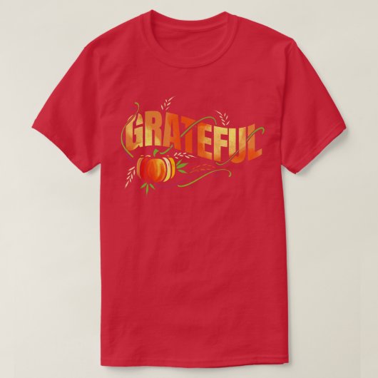 カボチャ小麦の耳に感謝の感謝祭 Tシャツ (デザイン正面)