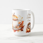 カボチャ山花秋水彩誕生日 コーヒーマグカップ (正面右)