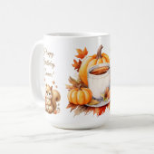 カボチャ山花秋水彩誕生日 コーヒーマグカップ (正面左)