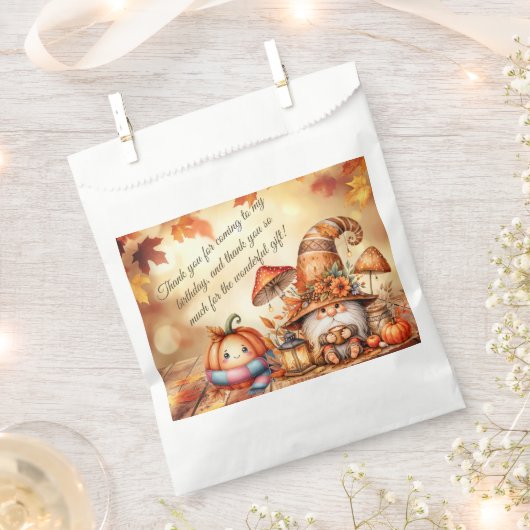 カボチャ山花秋水彩誕生日 フェイバーバッグ (クリップ留めされた状態)