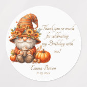 カボチャ山花秋水彩誕生日 ラベル (デザイン1)