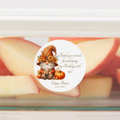 カボチャ山花秋水彩誕生日 ラベル (貼付)