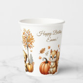カボチャ山花秋水彩誕生日 紙コップ (裏面)