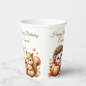 カボチャ山花秋水彩誕生日 紙コップ (右)