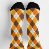 カボチャ市松模様にオレンジ ソックス (上部)