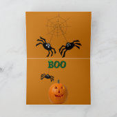 カボチャ帽子のバセット付き面白いハロウィーンカードカード カード (内部)