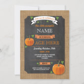 カボチャ年齢の誕生会の男の子の女の子の招待 招待状 (正面)