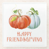 カボチャ幸せな友情を燃やしたオレンジ ガラスコースター (正面)