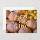 カボチャ幸せ秋我々全員！ シーズンポストカード (正面/裏面)