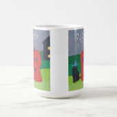 カボチャ幽霊とウィザードキャットハロウィーンマグ コーヒーマグカップ (中央)