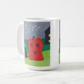 カボチャ幽霊とウィザードキャットハロウィーンマグ コーヒーマグカップ (正面左)