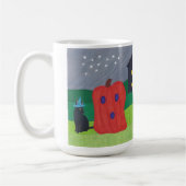 カボチャ幽霊とウィザードキャットハロウィーンマグ コーヒーマグカップ (左)