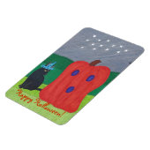 カボチャ幽霊と魔法使い猫ハロウィン磁石 マグネット (左側)