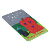 カボチャ幽霊と魔法使い猫ハロウィン磁石 マグネット (右側)