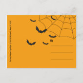 カボチャ幽霊のよく出るパッチ インビテーションポストカード (裏面)