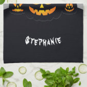 カボチャ幽霊のよく出るパッチ キッチンタオル (折り畳み)