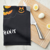 カボチャ幽霊のよく出るパッチ キッチンタオル (四つ折り)