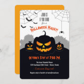 カボチャ幽霊のよく出るパッチ 招待状 (正面/裏面)