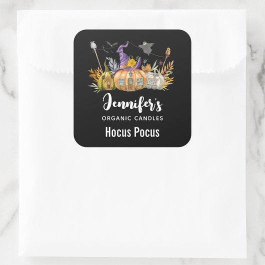 カボチャ幽霊のよく出るンハウスと幽霊&こうもりキャンドルビズ スクエアシール (バッグ)