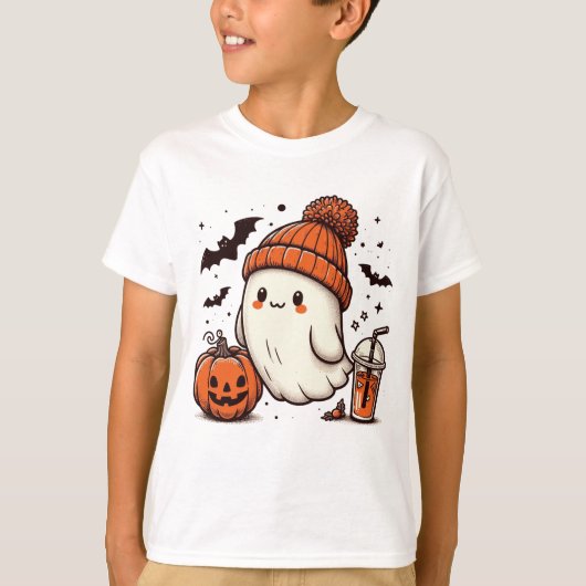 カボチャ幽霊ハロウィーン Tシャツ (正面)