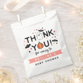 カボチャ幽霊ピンクハロウィーン赤ちゃんシャワーありがとう フェイバーバッグ (クリップ留めされた状態)