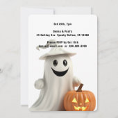 カボチャ幽霊付き笑顔ハローウィンパーティ 招待状 (裏面)