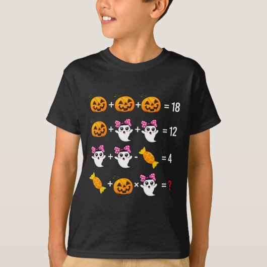 カボチャ幽霊数学ハロウィーンCu Tシャツ (正面)