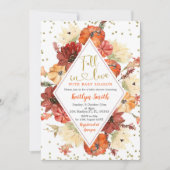 カボチャ幾何学的秋インラブベビーシャワー 招待状 (正面)