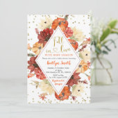 カボチャ幾何学的秋インラブベビーシャワー 招待状 (スタンド正面)