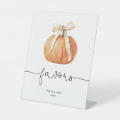 カボチャ弓の好意サイン | 秋ベビーシャワー 台座サイン (正面)