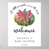 カボチャ弓の秋の歓迎ベビーシャワーパーティー ポスター (正面)